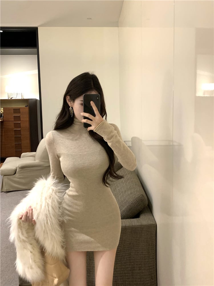 【dress】ハイネックニットワンピース　M28509