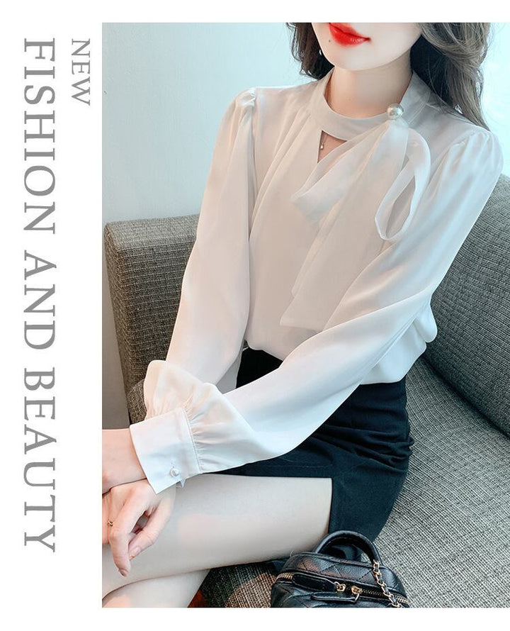 【tops】リボン付きブラウス　M29120