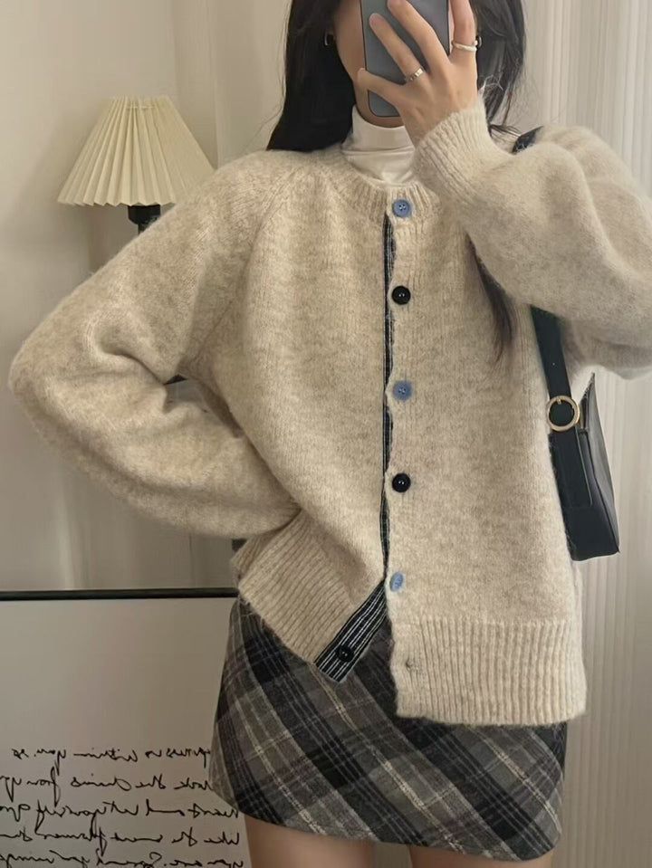 【outer】切り替えニットカーデ　M29006