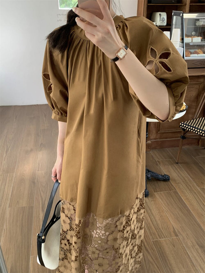 【dress】レース切り替えワンピース　M29778