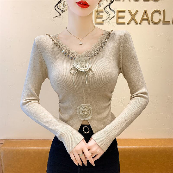 【tops】立体フラワーニットトップス　M27793