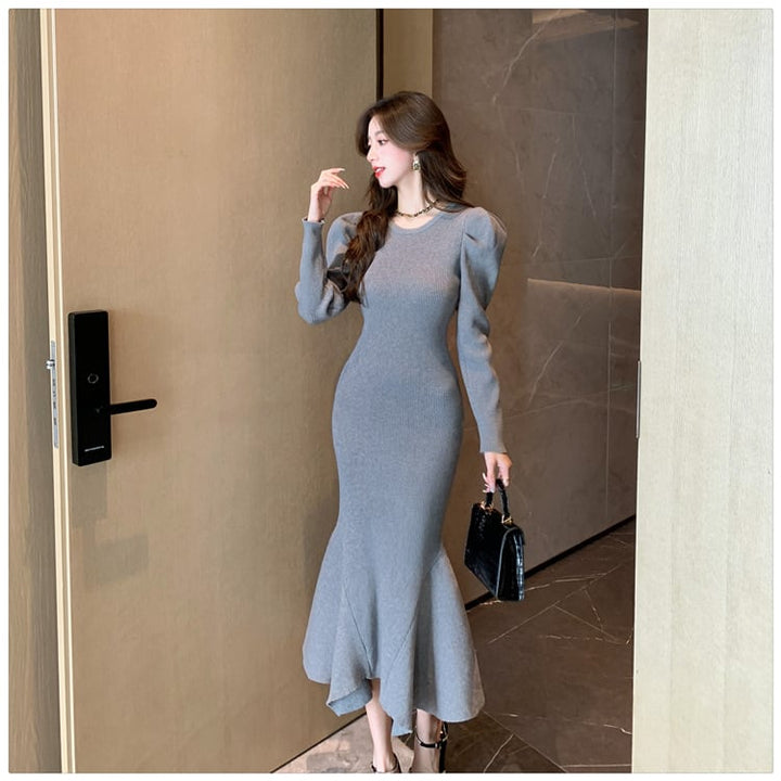 【dress】マーメイドニットワンピース　M18201