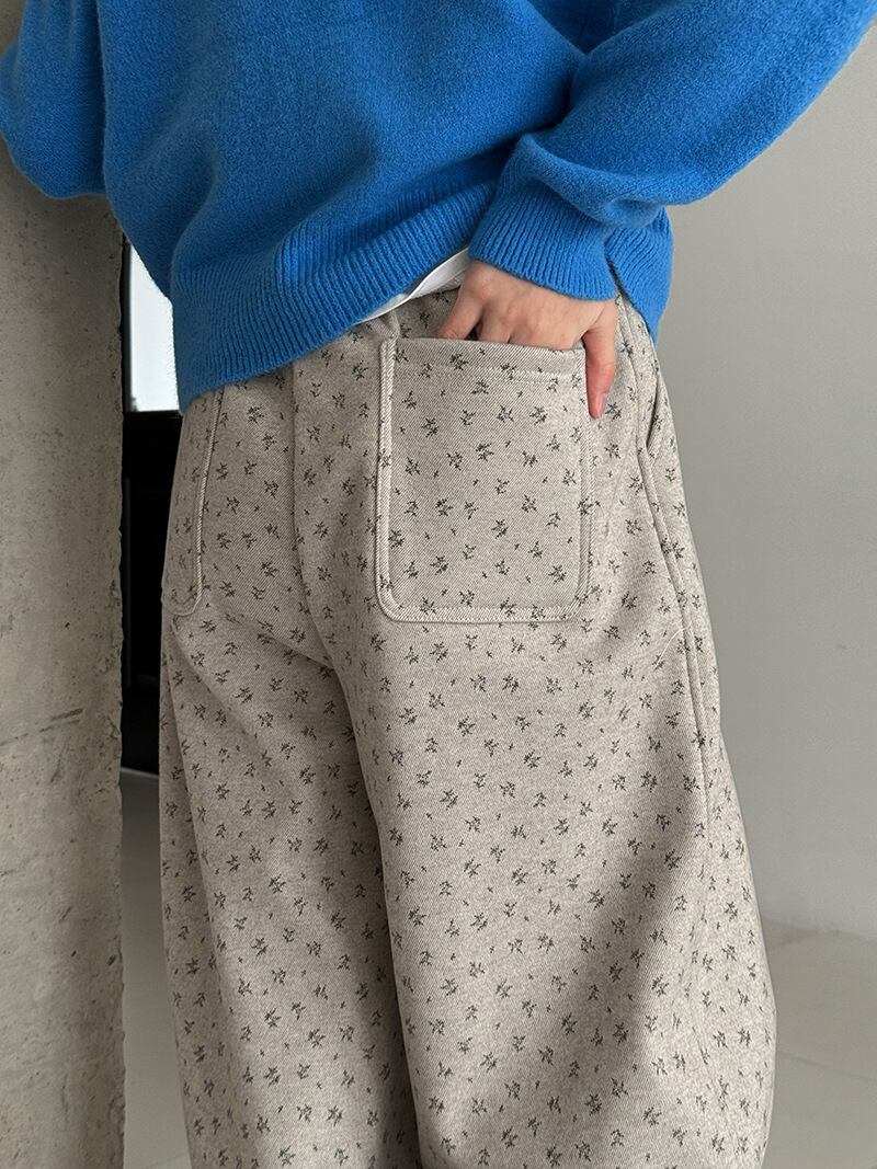 【bottoms】裏起毛ワイドパンツ Q7763