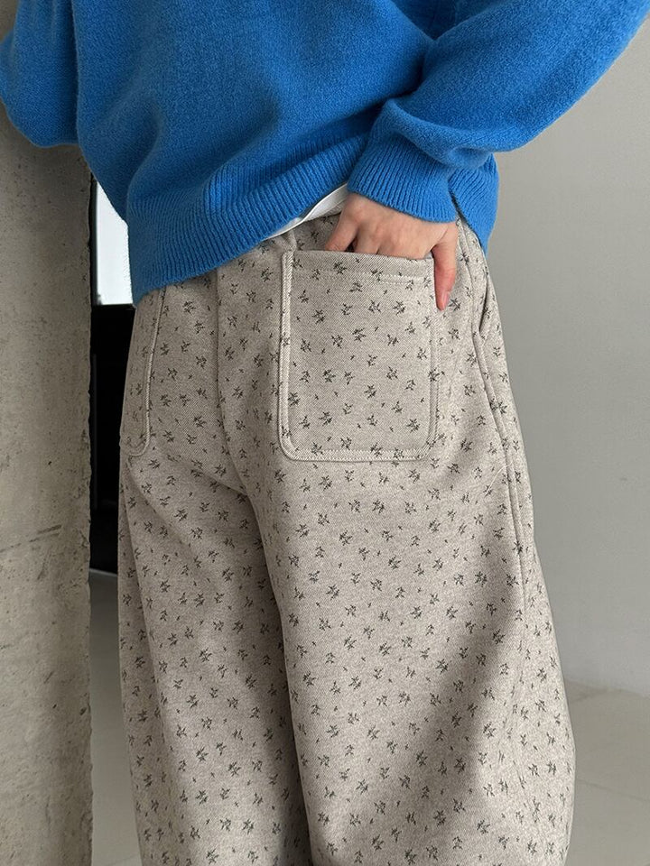 【bottoms】裏起毛ワイドパンツ Q7763