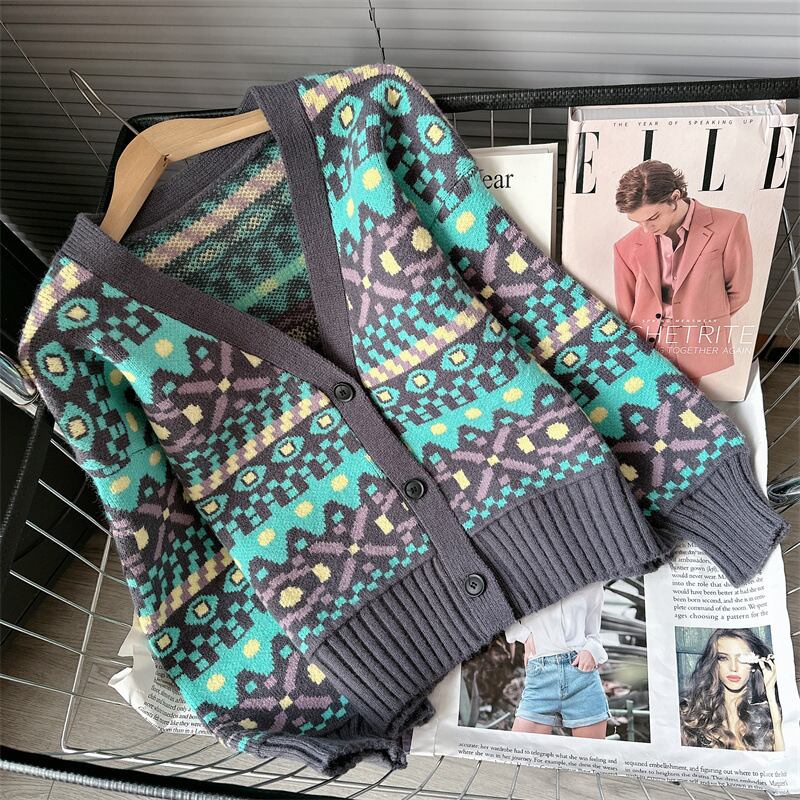 【outer】Vネックニットカーデ　M18798
