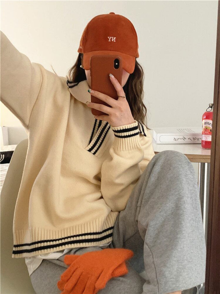 【tops】POLOネックニットプルオーバー　M19022