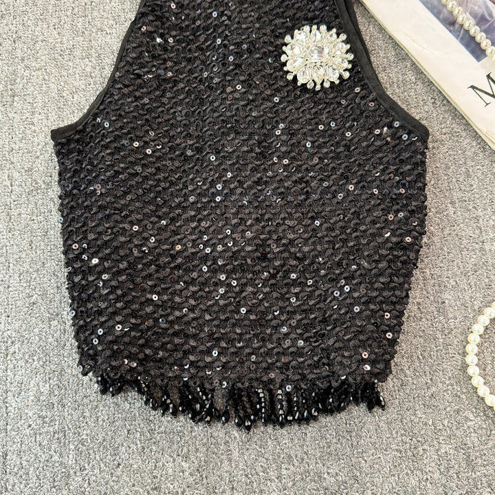 【tops】キラキラノースリーブトップス　M23937