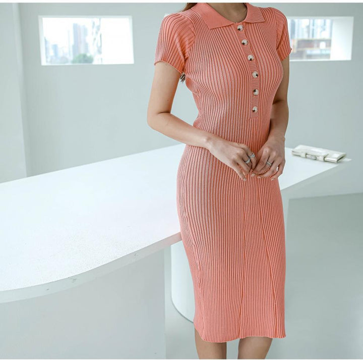 【dress】着回し最強肌触りいい ニットワンピース着瘦せ　M17076