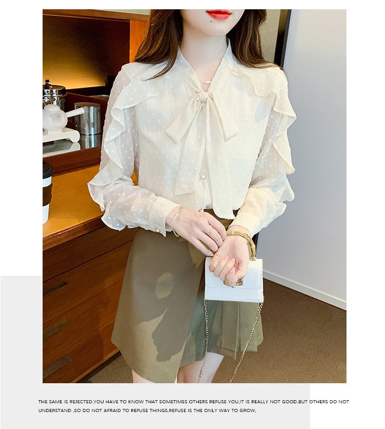 【tops】フリルシャツトップス　M25730