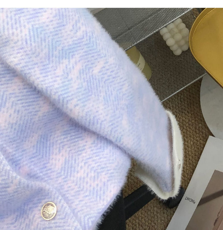 【outer】POLOネックボタンデザインニットジャケット　M17771