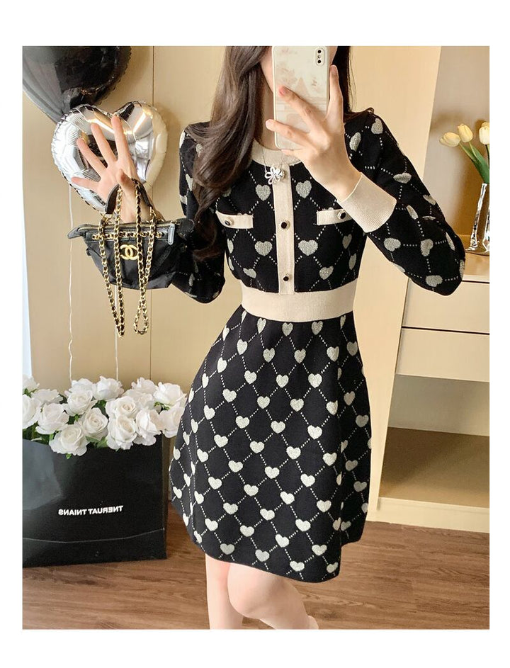 【dress】ジャカードニットワンピース　M28358