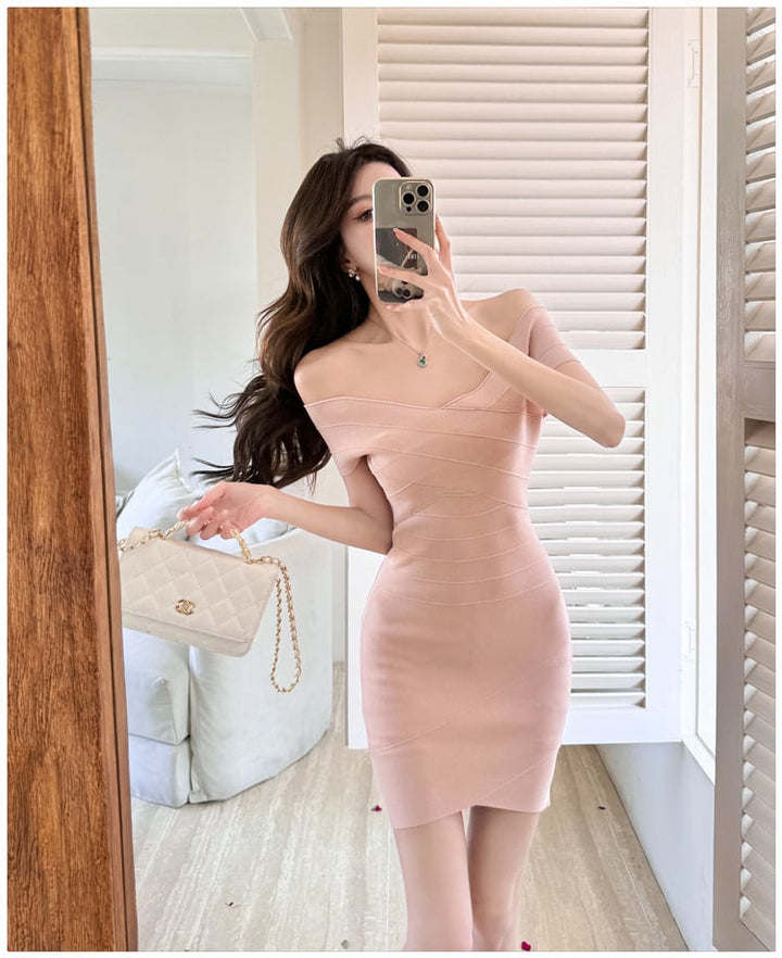【dress】クロスニットワンピース　M28966