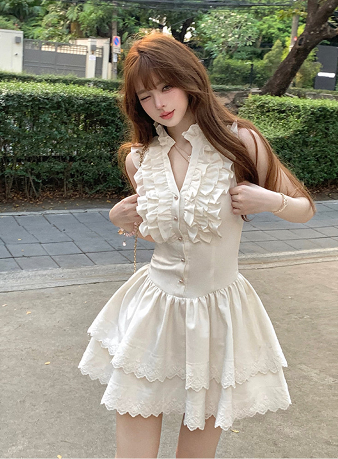 【dress】フリルミニワンピース　M30795