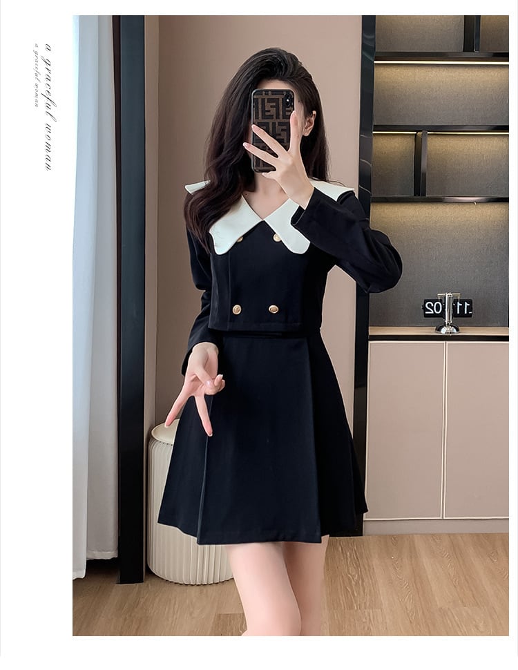 【dress】人気を独占中 エレガント切り替えワンピース　M17292