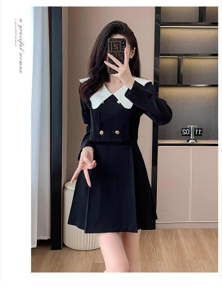 【dress】人気を独占中 エレガント切り替えワンピース　M17292