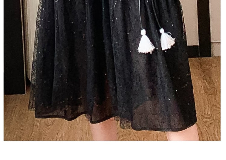 【dress】チュールドッキングワンピース　M27510