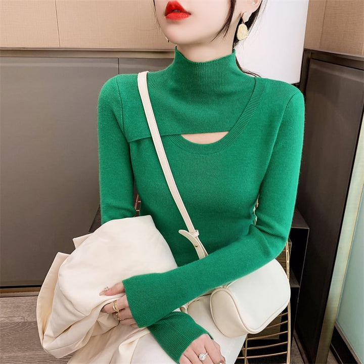 【tops】カットワークニットトップス　M18236