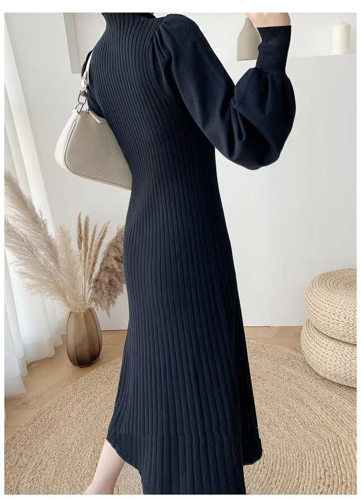 【dress】ボタンデザインニットワンピース　M26867