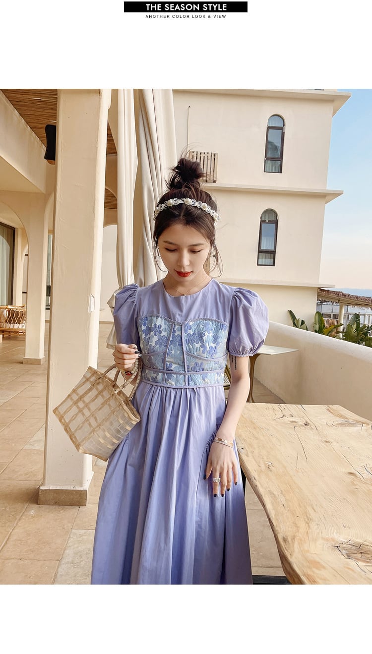 【dress】主役級スウィートパフスリーブワンピース超人気　M16858