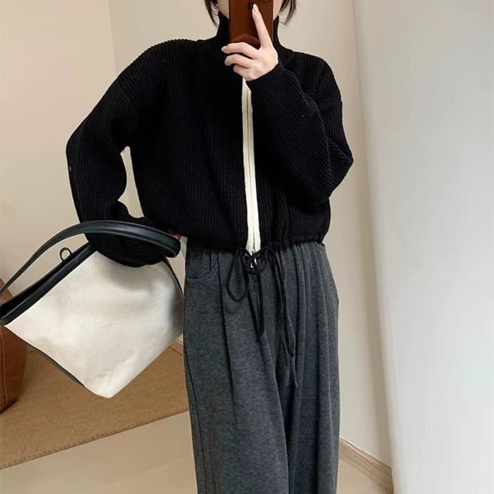 【outer】Wジップハイネックニットカーデ　M18226