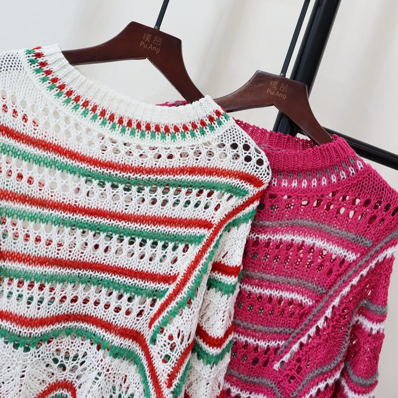【tops】カットワークニットセーター　M26707