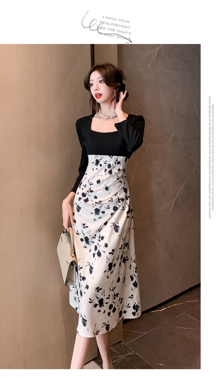 【dress】高級感 chicエレガント切り替えデートワンピース　M17481