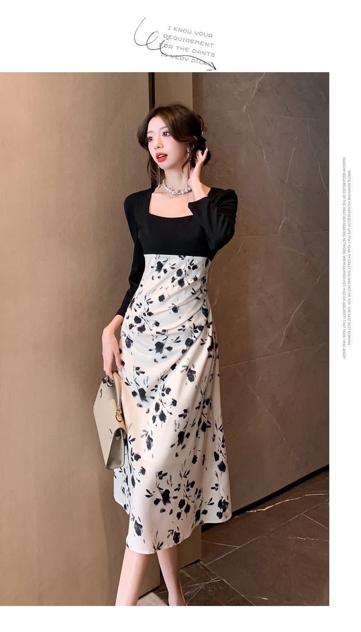 【dress】高級感 chicエレガント切り替えデートワンピース　M17481