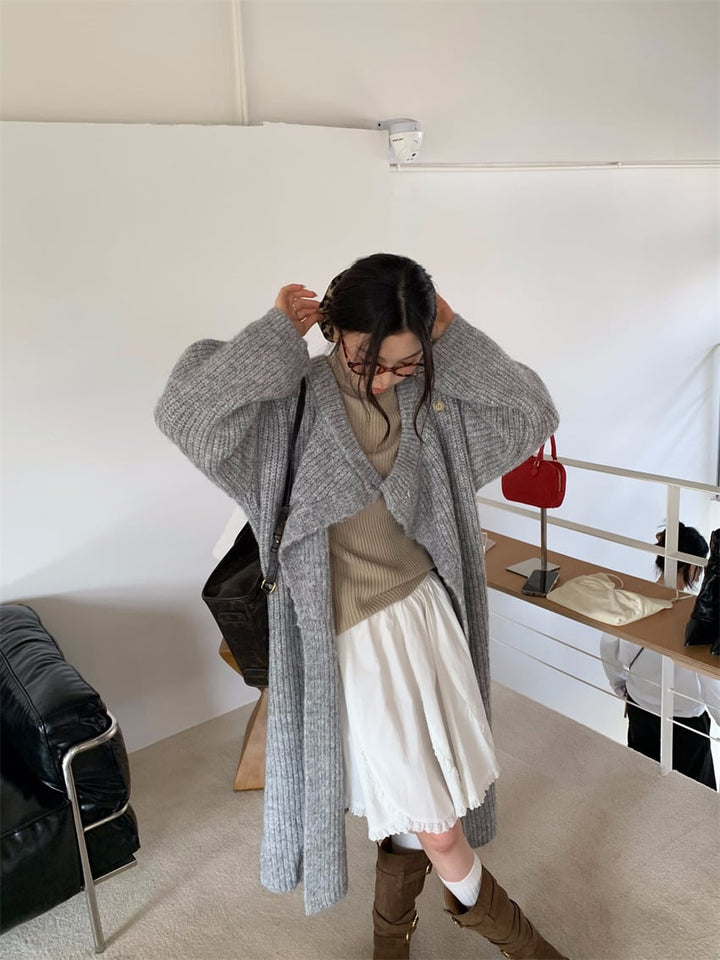 【outer】ロング丈ニットカーデ　M28394