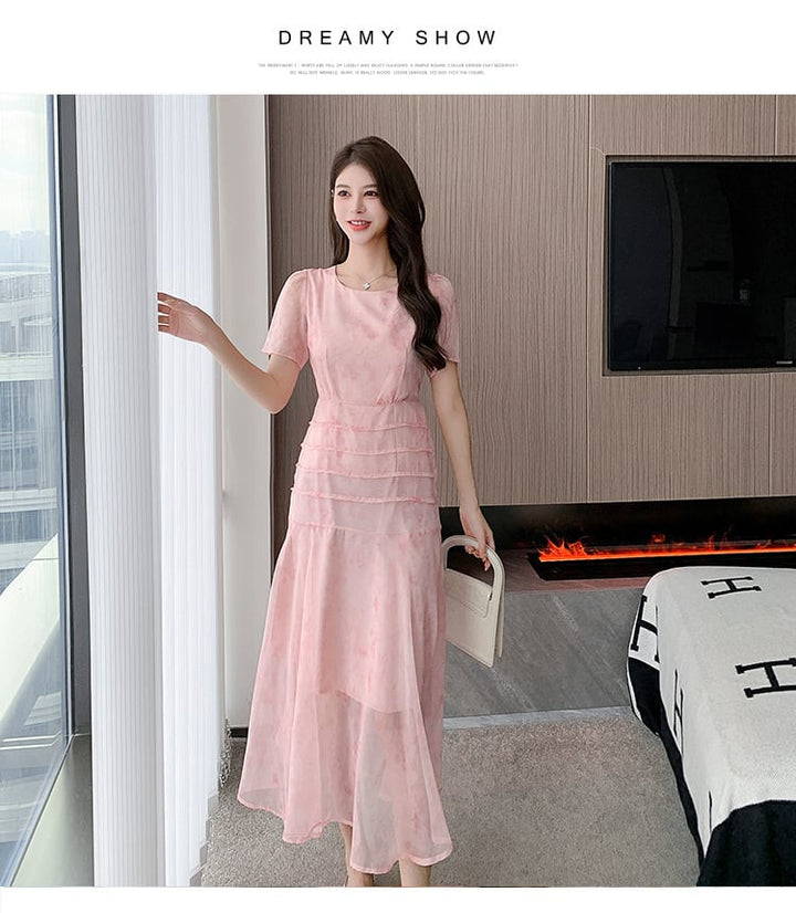 【dress】輝いて超人気 ! エレガント花柄ワンピース　M17441