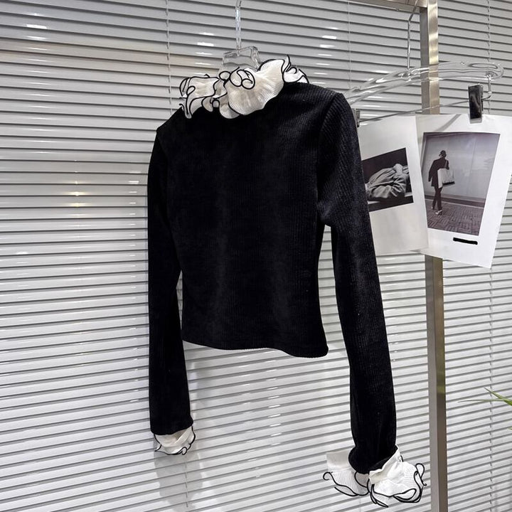 【outer】シフォンフレアドッキングコーデュロイコート Q7347