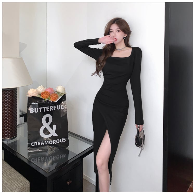 【dress】今季マストバイファッションスリットワンピース　M17015