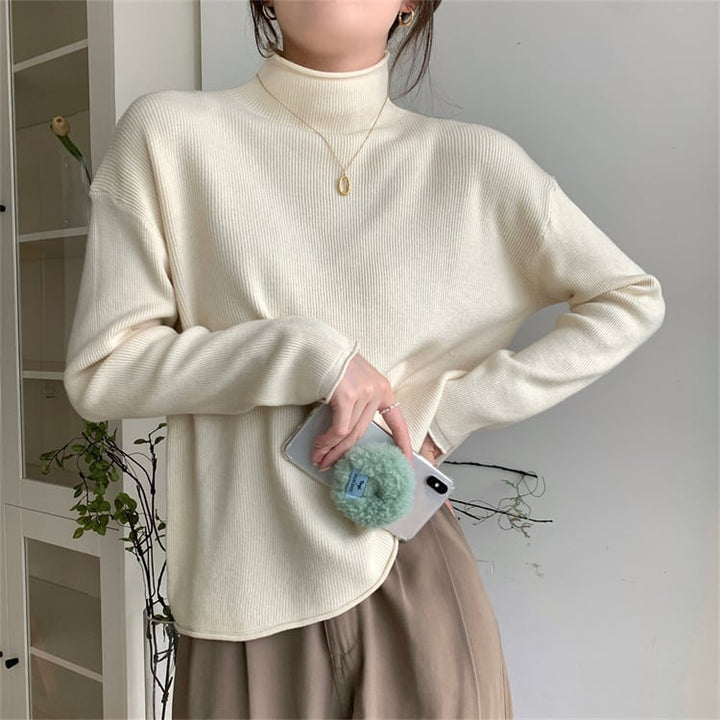 【tops】無地ニットトップス　M27238