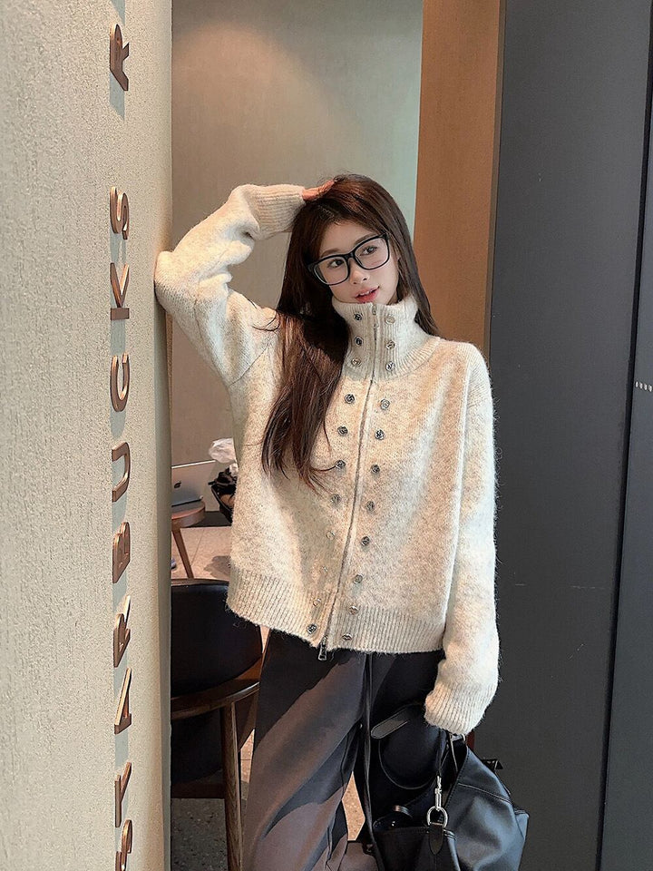 【outer】ファスナーニットカーデ　M28861