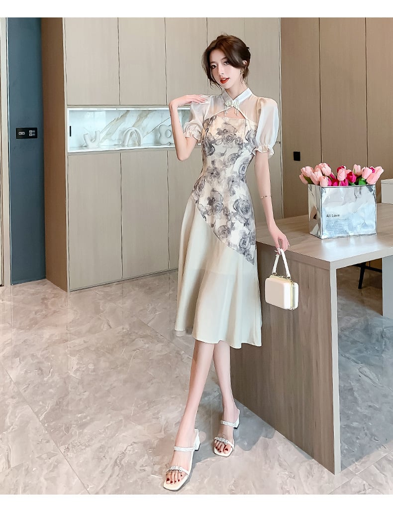 【dress】知的で品の良い♡エレガント切り替えデートワンピース　M16974