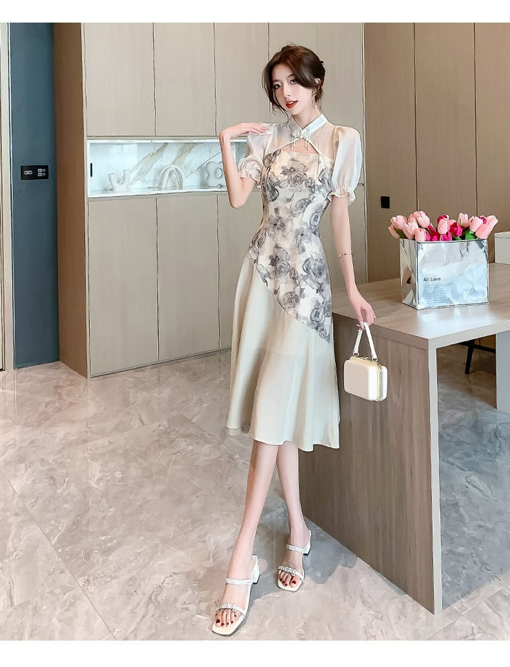 【dress】知的で品の良い♡エレガント切り替えデートワンピース　M16974
