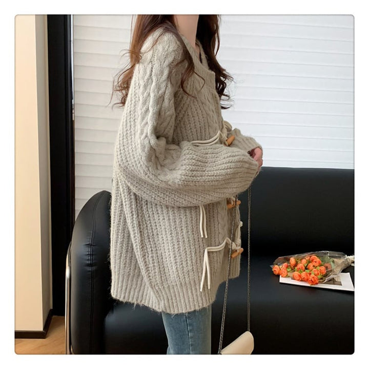 【outer】クルーネックニットカーデ　M18387