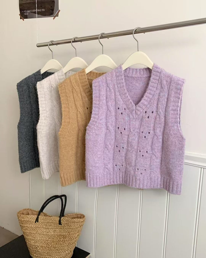 【tops】Vネックニットベスト　M29071