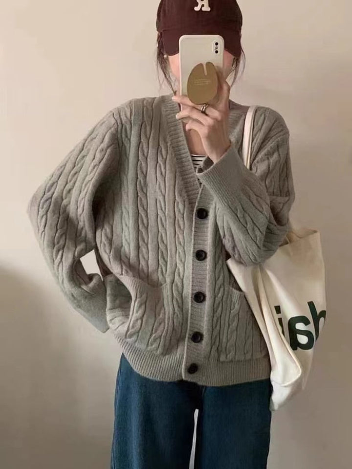 【outer】Vネックニットカーデ　M25949