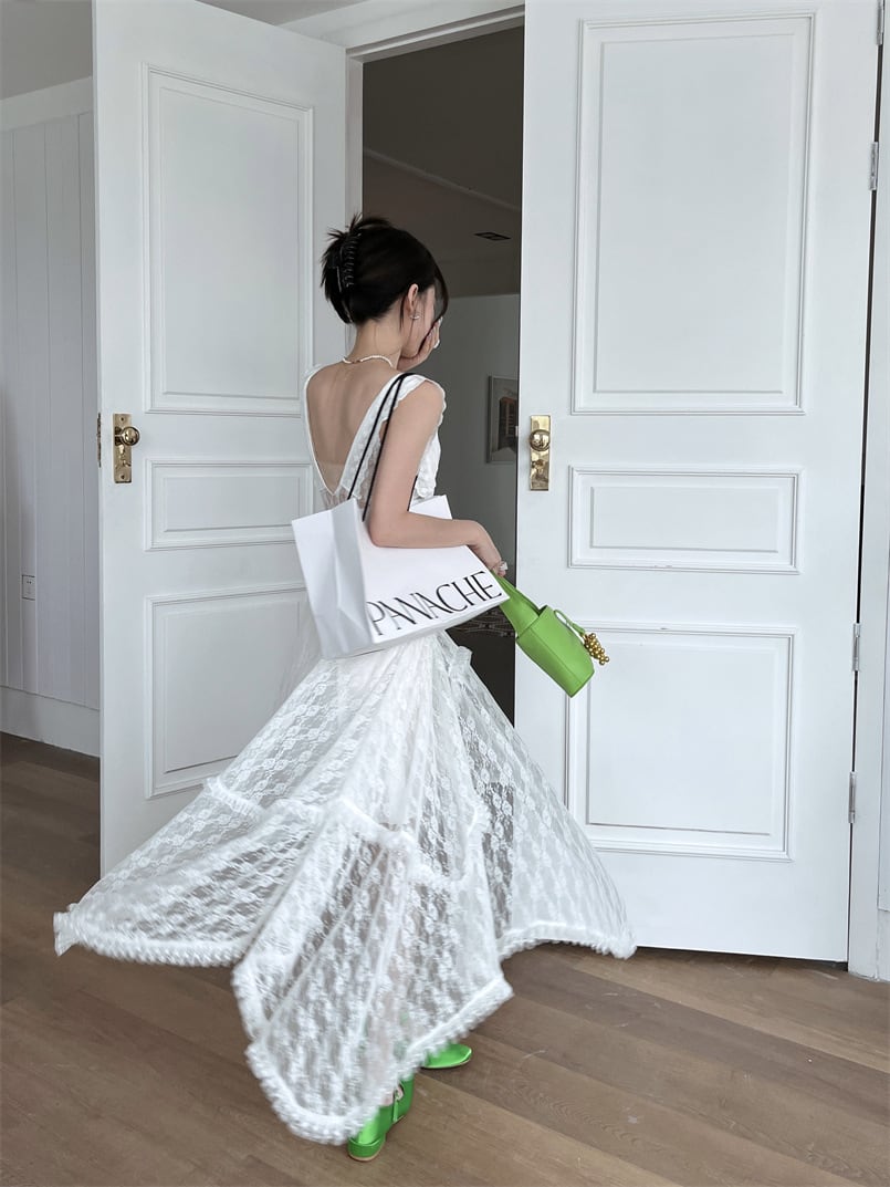 【dress】話題沸騰中 オシャレレースデートワンピース　M17034