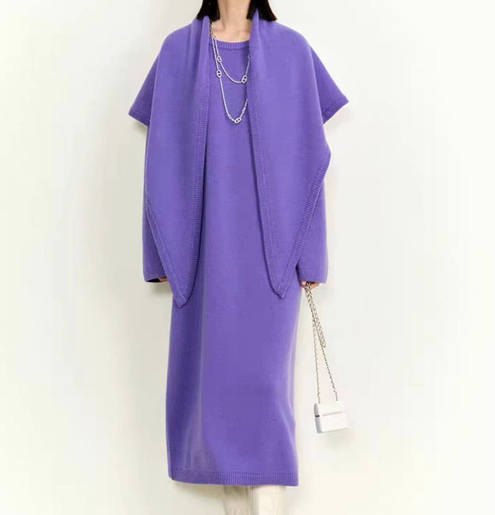 【set】無地ワンピース×ケープセット　M18158