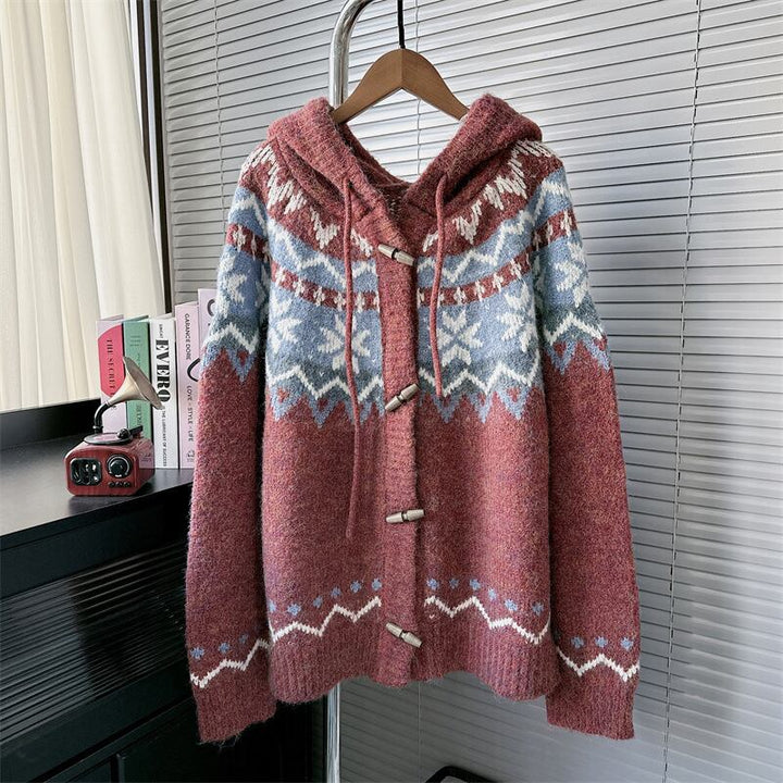 【outer】ジャカードニットカーデ　M28353