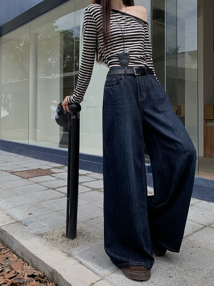 【bottoms】デニムワイドパンツ　M29829