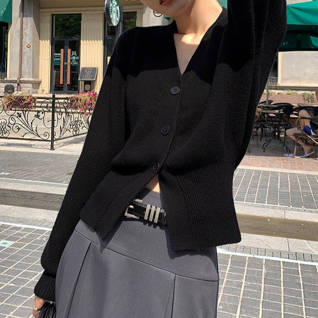 【outer】Vネックニットカーデ　M26695