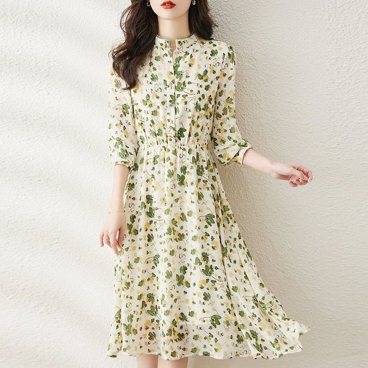 【dress】大人らしい スウィート花柄ワンピース着瘦せ　M17384
