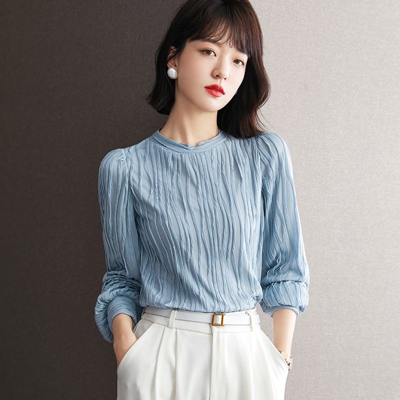 【tops】女子力アップエレガントOL、通勤シャツトップス　M17007