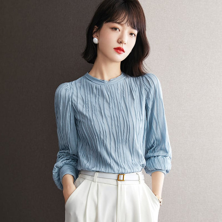 【tops】女子力アップエレガントOL、通勤シャツトップス　M17007