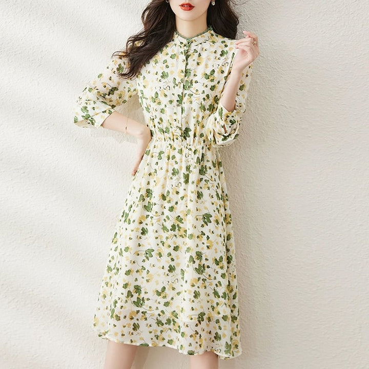 【dress】大人らしい スウィート花柄ワンピース着瘦せ　M17384