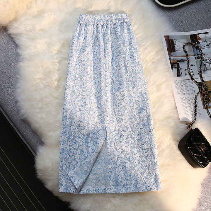 【bottoms】スリット花柄スカート　M30137