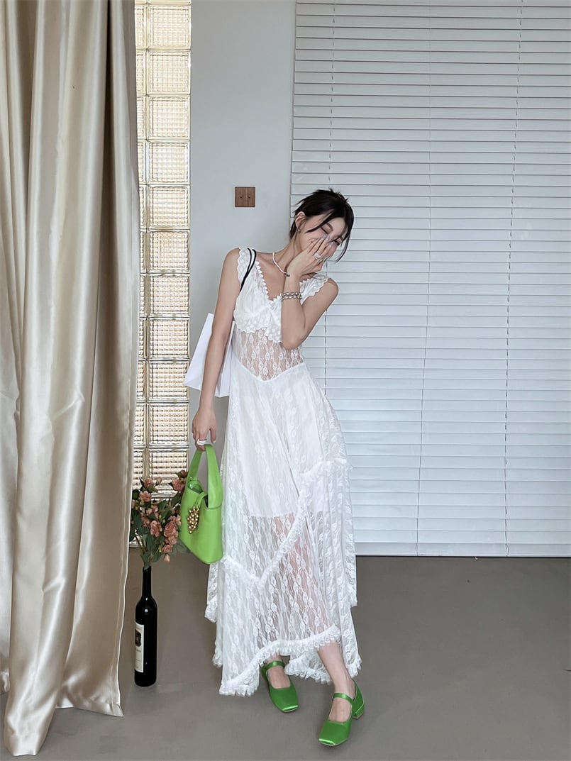 【dress】話題沸騰中 オシャレレースデートワンピース　M17034