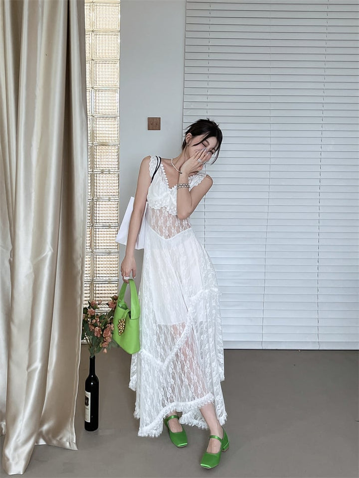 【dress】話題沸騰中 オシャレレースデートワンピース　M17034